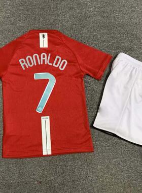 07 08 Retro Manchester RONALDO ROONEY United Kids Jerseys