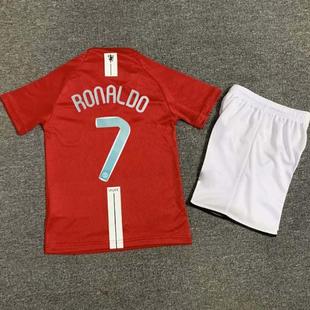 07 08 Retro Manchester RONALDO ROONEY United Kids Jerseys