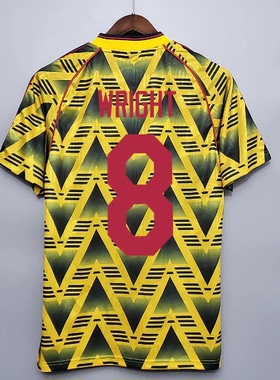91 93 Vintage Arsenal Away  WRIGHT Classic Soccer Jersey
