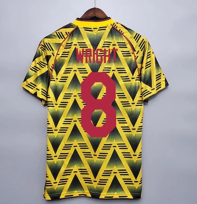 91 93 Vintage Arsenal Away  WRIGHT Classic Soccer Jersey