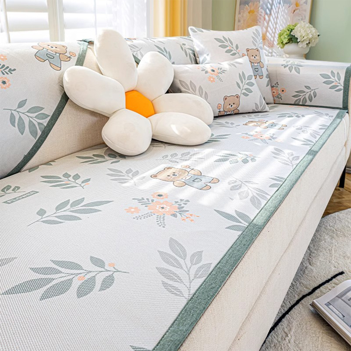 卡通冰丝沙发凉席垫透气清凉