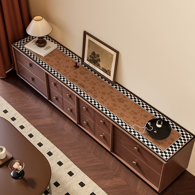 电视柜台面保护垫轻奢高级感皮革餐边柜桌垫茶几桌布防水防油免洗