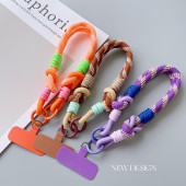 手机挂绳加粗新款 腕绳手机链绳撞色结实钥匙扣挂饰防丢绳 拼接短款