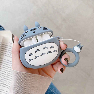 可爱呆萌龙猫AirPods1/2代耳机套苹果pro3无线蓝牙硅胶保护壳卡通AirPods4代耳机壳