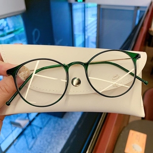 韩国近视眼镜女有度数超轻tr90眼镜框女可配镜片复古圆框眼睛框架