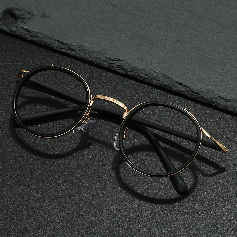 胡歌同款复古民国风超轻纯钛眼镜框男圆框女近视眼镜架高度数镜框