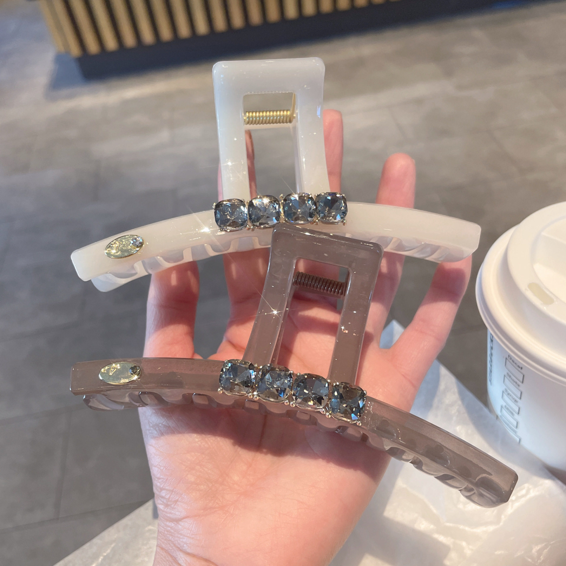 法式立体水晶大抓夹发卡