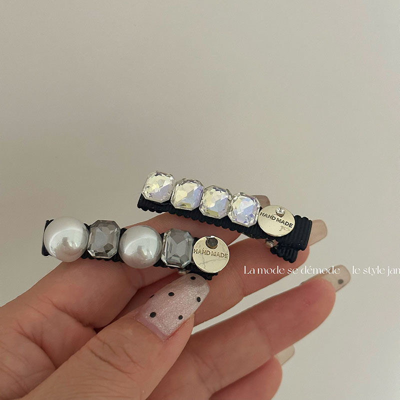 高级感发夹刘海夹前额矩形透明水钻珍珠一字夹鸭嘴夹发卡头饰发饰,户外/登山/野营/旅行用品,旅行发卡,淘宝优惠券,粉丝福利购,淘宝优惠卷