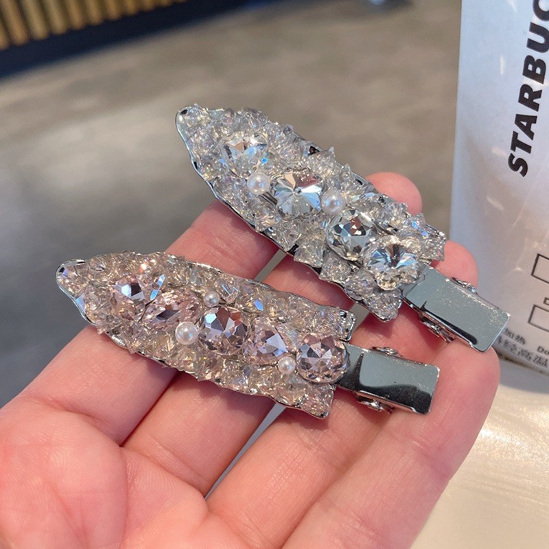 韩版insMoNa无痕水钻刘海鸭嘴夹