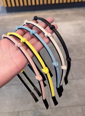 彩色仿皮质打结细发箍