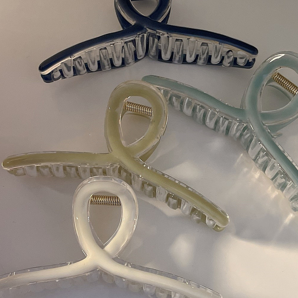 超仙素雅塑料抓夹2022新款网红仙女鲨鱼夹滴油ins 后脑勺发夹头饰