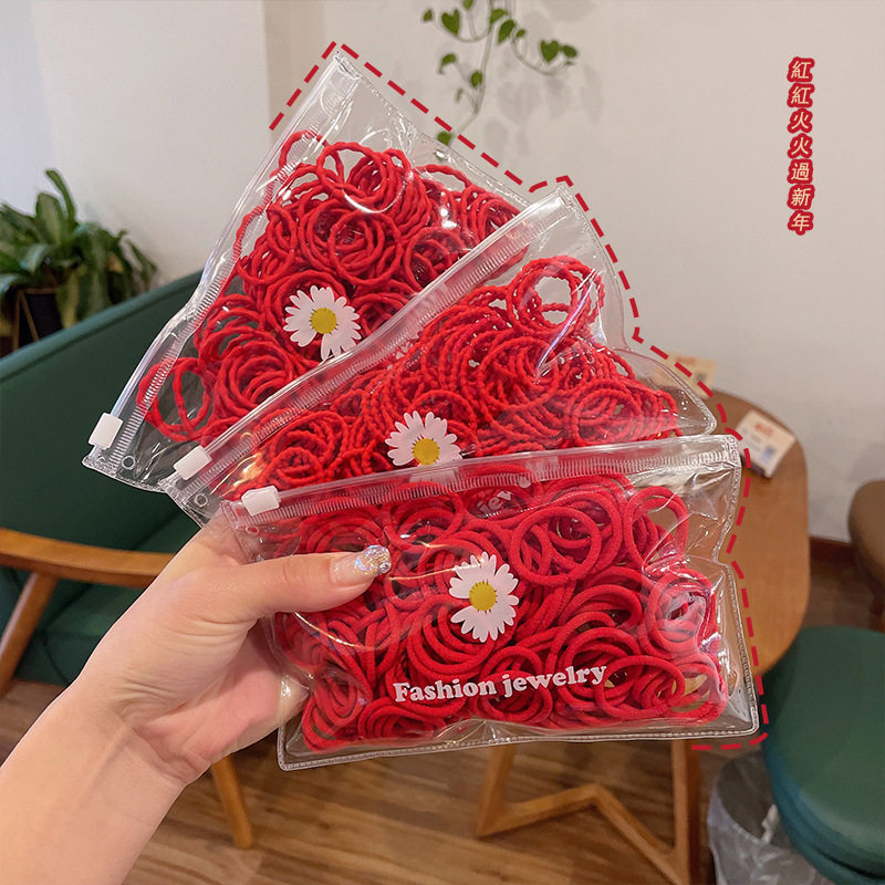 100根红色喜庆皮筋不伤发弹性好天天不重样新年红色发圈小号头绳,户外/登山/野营/旅行用品,旅行发卡,淘宝优惠券,粉丝福利购,淘宝优惠卷