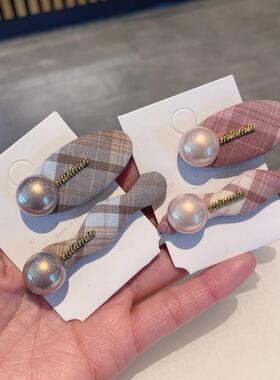 韩系甜美渐变色BB夹简约珍珠刘海夹侧边碎发夹子头饰发夹发卡发饰
