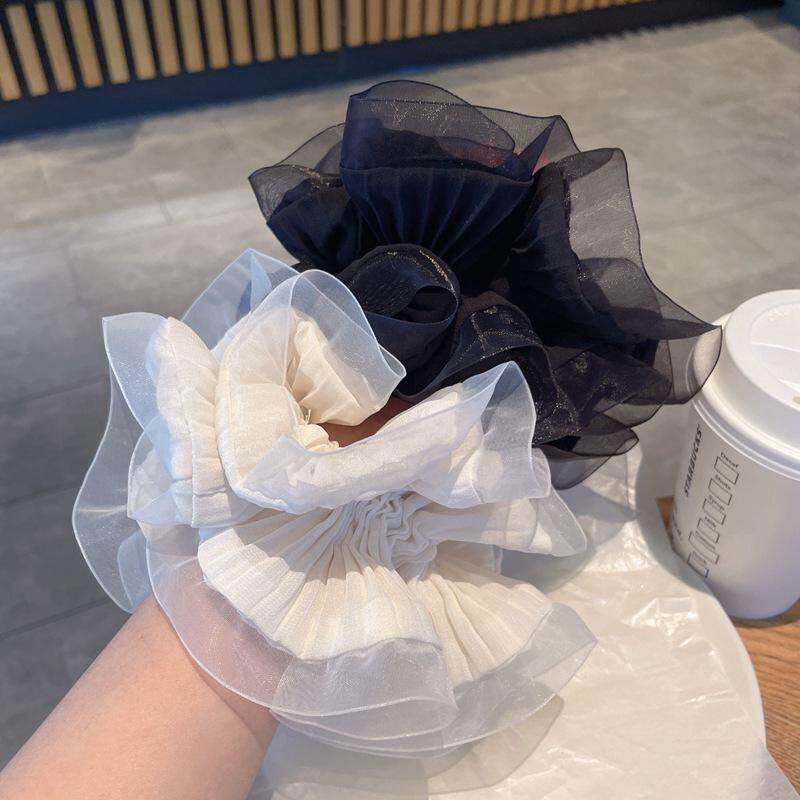 法式慵懒风~木耳边大肠圈发圈荷叶边发绳春款头绳头花发饰