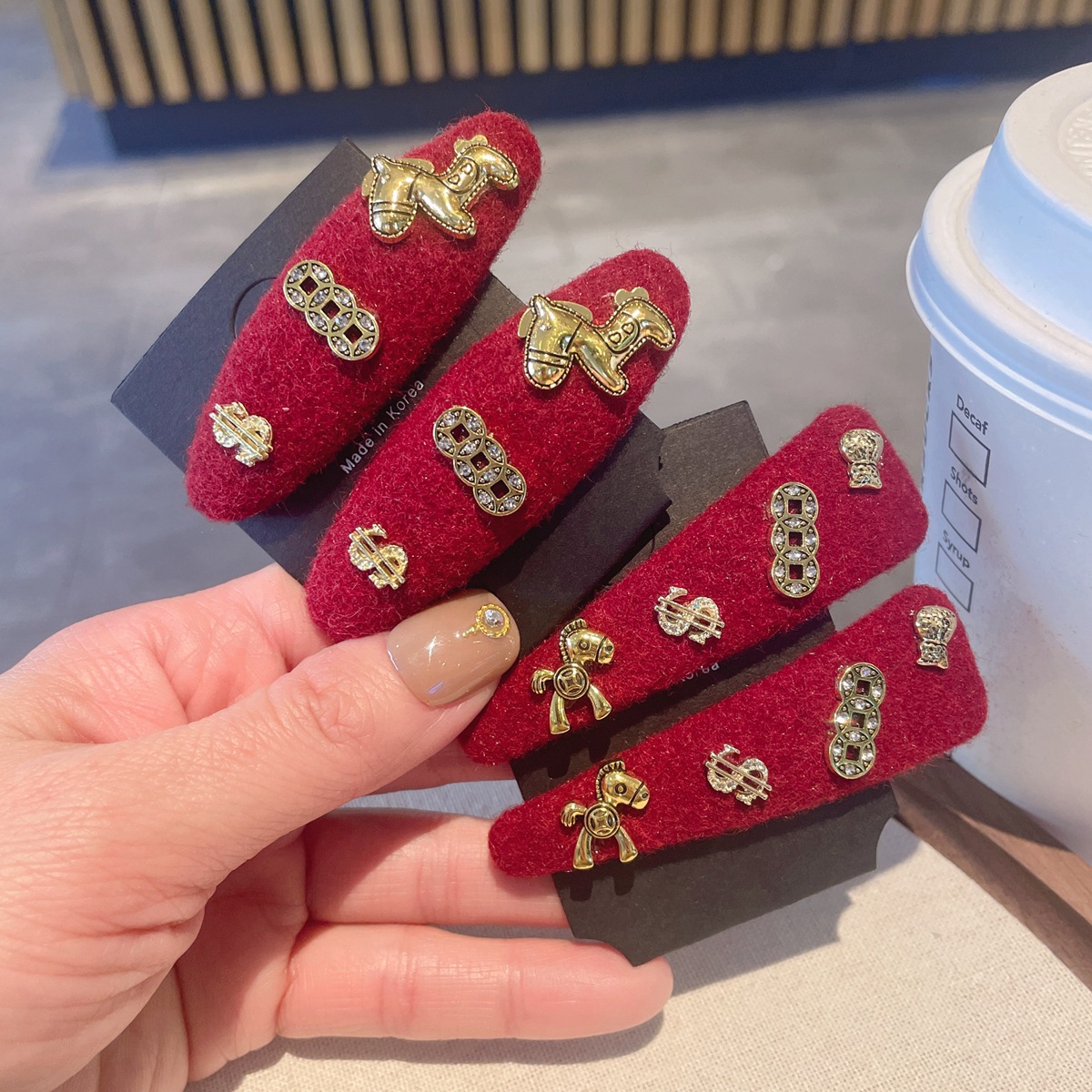 马上暴富~个性创意红色bb夹