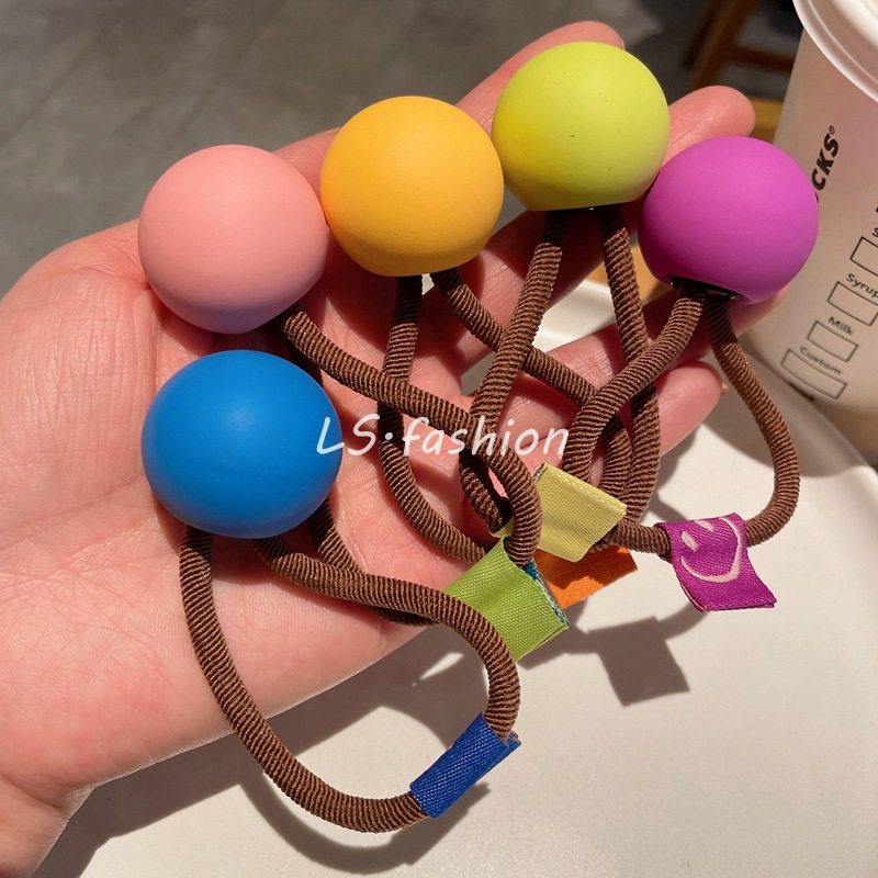 东大门彩色大珍珠发绳简约少女扎头绳网红发圈新款皮筋发饰品头饰