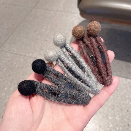 甜美复古百搭绕毛线BB夹发卡