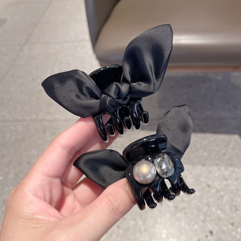 高颅顶兔耳AB面闪钻珍珠小抓夹