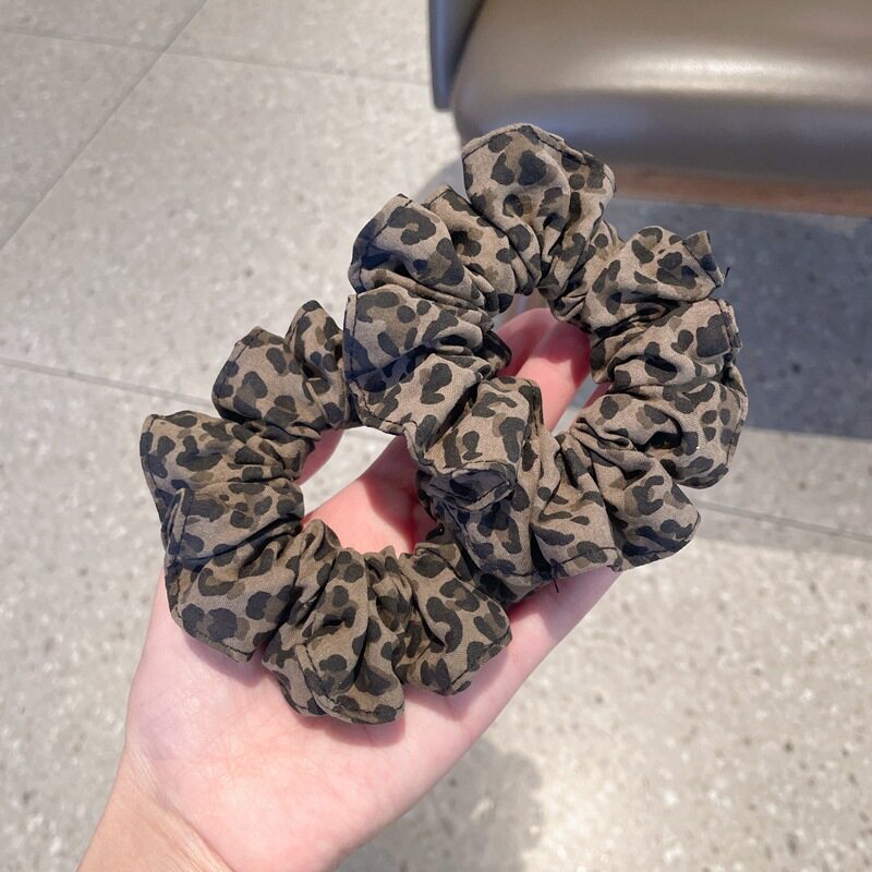 复古百搭豹纹布艺发圈发绳