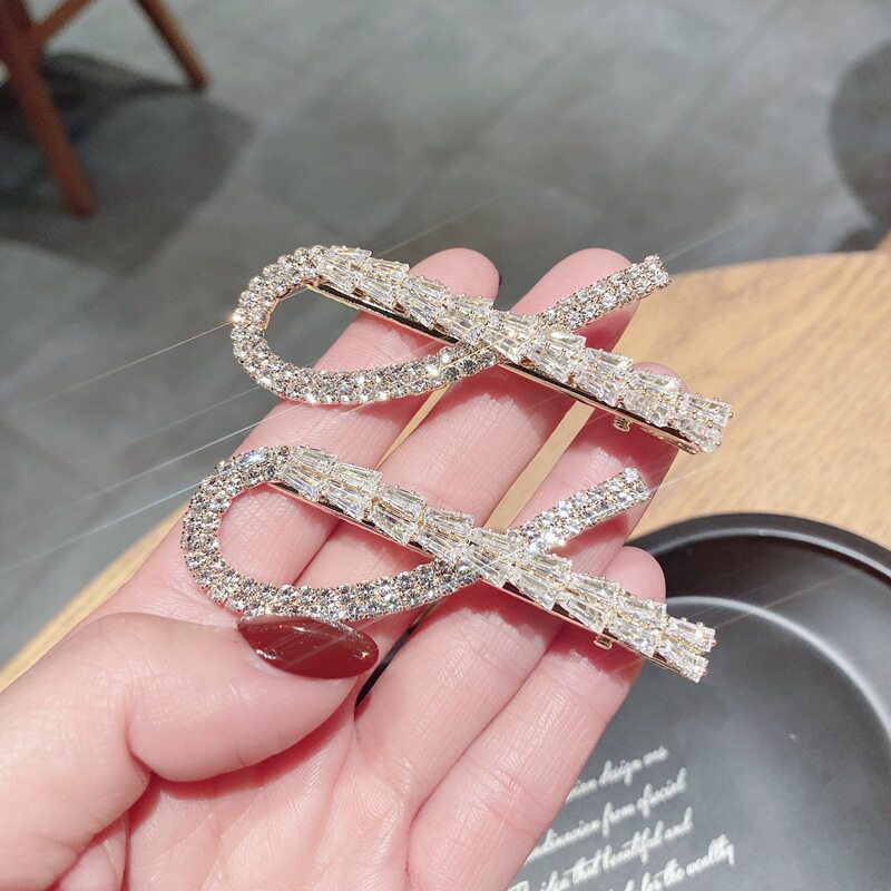 发饰女水钻发夹水晶锆石创意鸭夹刘海碎发侧边夹简约发卡韩版头饰