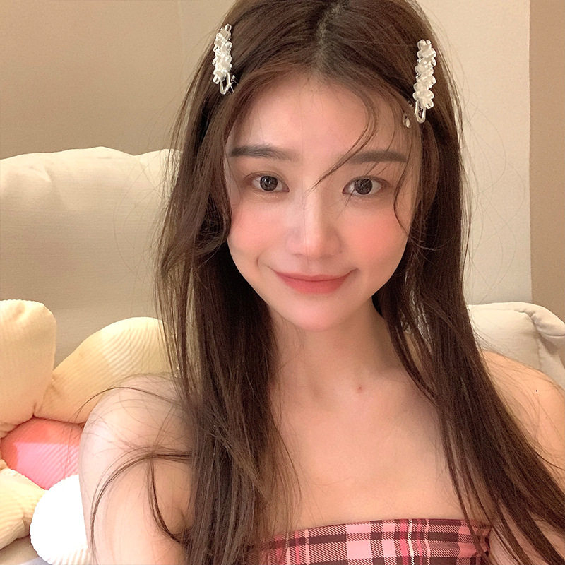 韩版小众ins时尚少女亚克力手工花朵发夹 设计款刘海夹边夹时尚