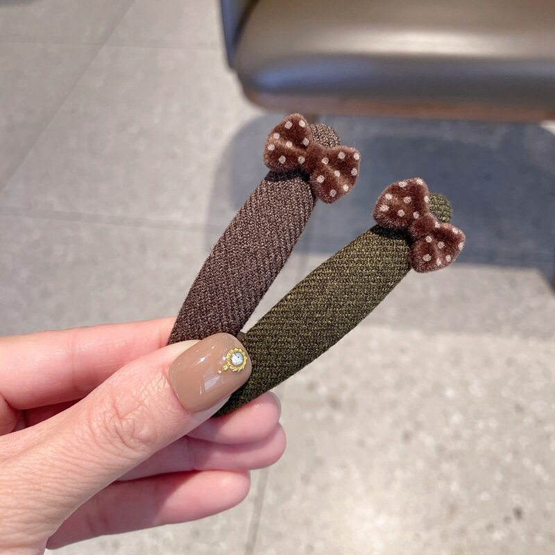 文艺森系波点蝴蝶结BB夹发卡