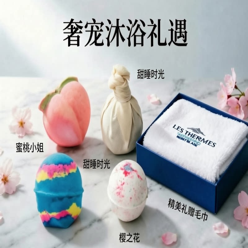 【买4赠1】LUSH正品 群星璀璨浸浴组合精油泡澡球旅游 赠奢华浴巾