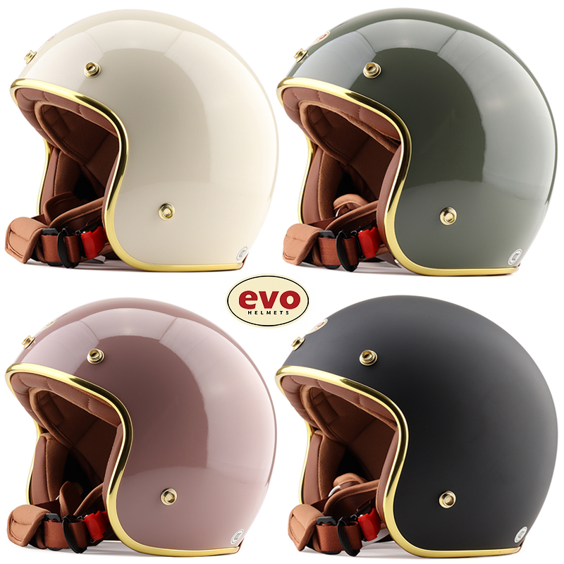 台湾EVO乳缪金边姜戈Vespa电动摩托车头盔成人男女安全帽保暖冬季