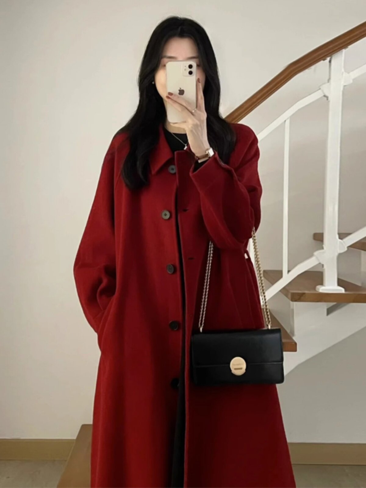 红色毛呢外套女【送运费险】