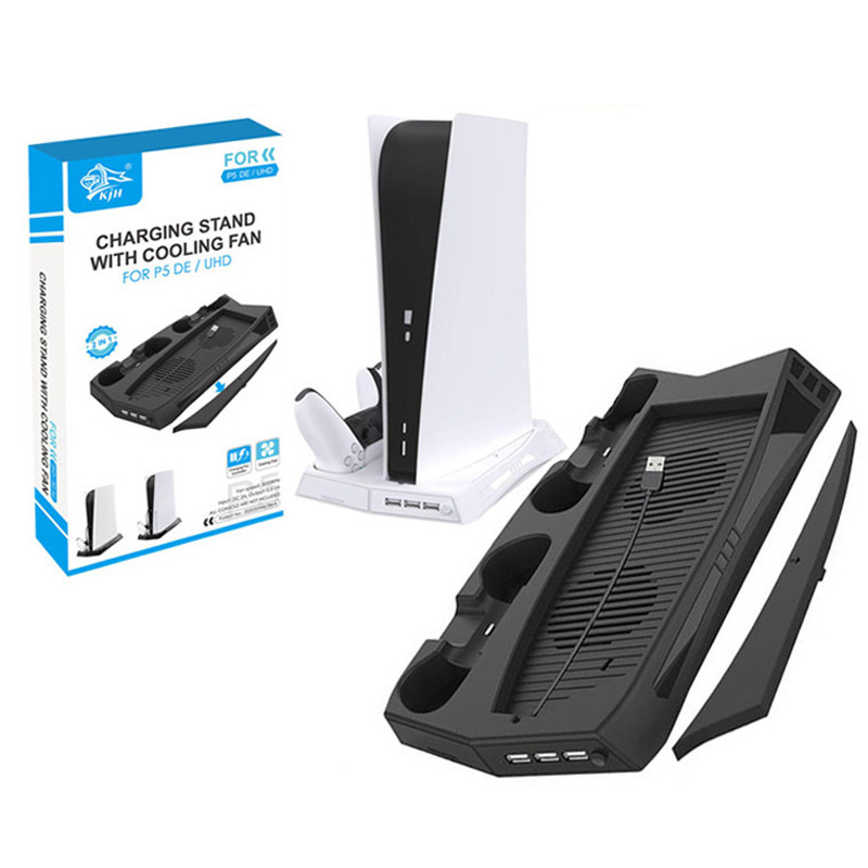 PS5 DE/UHD游戏主机多功能充电散热风扇底座PS5手柄充电底座