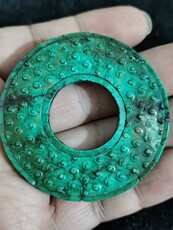 Украшения на шею 汉代老绿松石玉璧挂件玉坠吊坠真品开门包老保真纯天然原矿绿松石