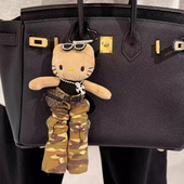 可爱黑皮长腿猫二创潮流凯蒂猫公仔挂饰挂件创意玩偶包包挂钥匙扣