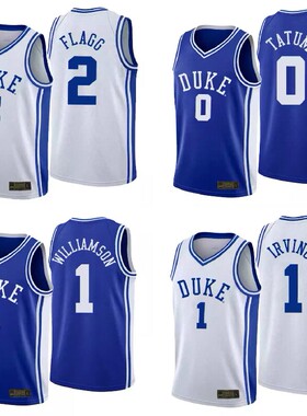 杜克大学NCAA篮球衣2号弗拉格0塔图姆德州大学35杜兰特热压球迷版