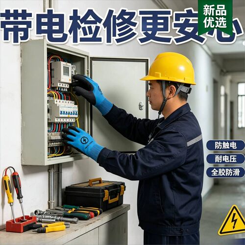 2026新款400v绝缘手套380v防电低压220V维修电工专用橡胶灵活防滑