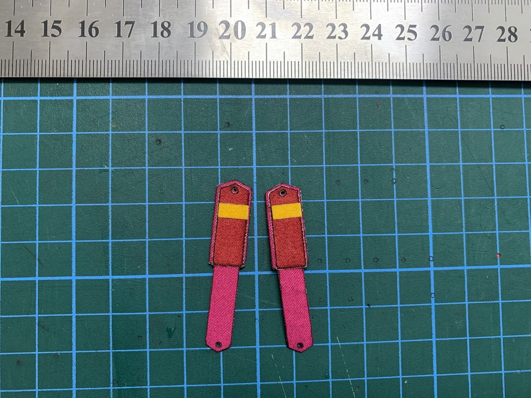 1/6兵人玩偶配件-二战苏军nkvd内务部兵种布质肩章可 一对价