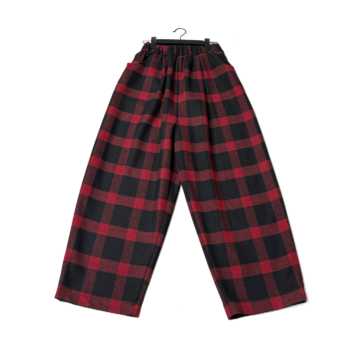 the studio  s 精纺单面羊毛宽松休闲裤九分阔腿长裤