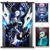 Undertale传说之下 周边动漫挂画海报装 饰画客厅布艺卷轴来图定制