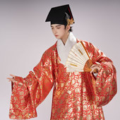 道袍日常春秋新年款 惜物国风 明制汉服缠枝醉仙桃纹横卧交领小袖