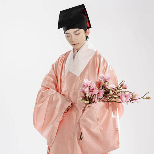 惜物国风织金小花横卧小袖道袍