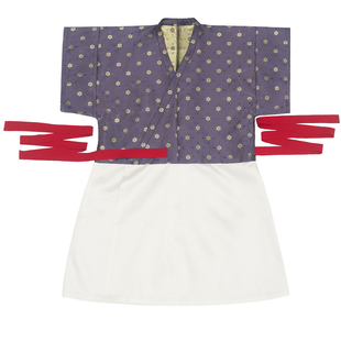 惜物国风馆 唐制汉服交领织金小花唐半臂半袖连身唐圆领袍打底衫