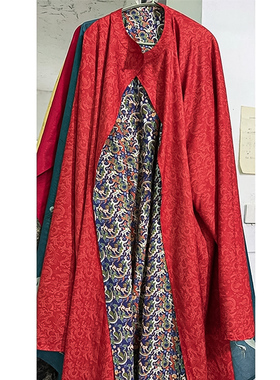 惜物国风唐制缺胯袍五星出东方利中国印花双面可穿大放量唐圆领袍