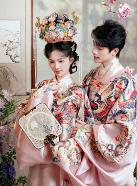 惜物国风女款双层妆花蟒袍