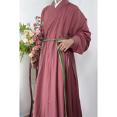 惜物国风 打褶长衫 明制汉服天丝棉纯色透气夏款 明初交领窄袖