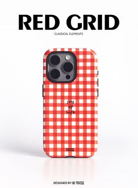 原创设计COCOPOT【红色格子】INS风 韩菲二合一磨砂 适用于苹果16 15 14Pro Max 手机壳个性简约