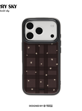 原创设计COCOPOT【格纹缀星】棕色格纹高级百搭 适用于苹果17pro Max 16 15 手机壳个性复古