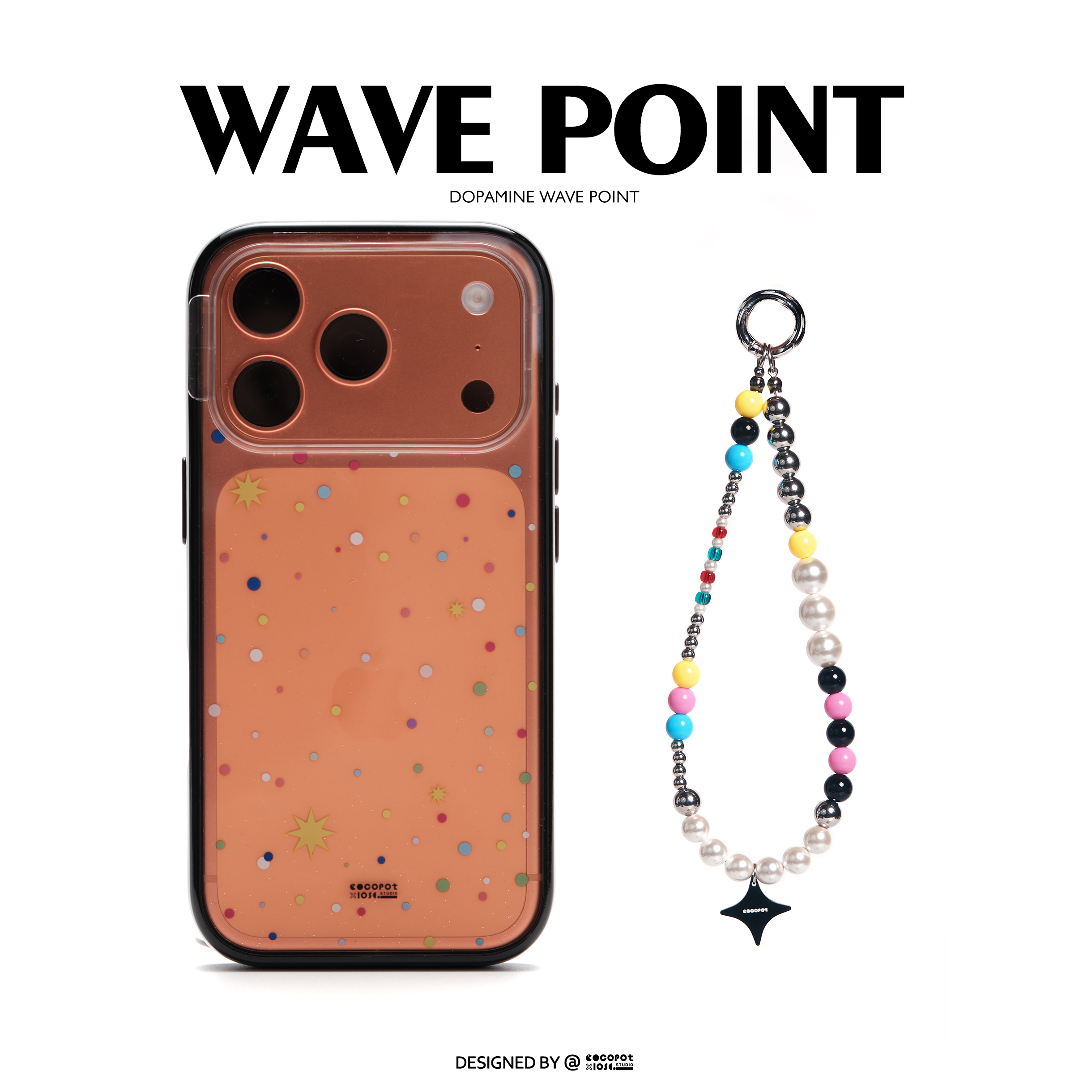 COCOPOT多巴胺波点黑边透明壳