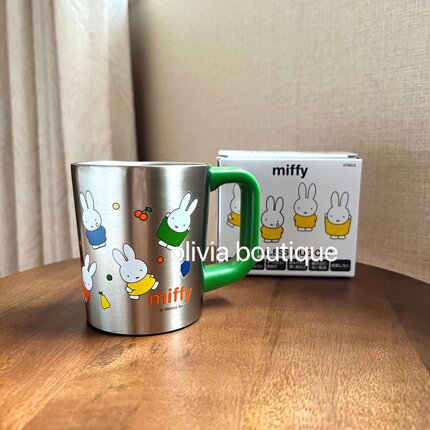 现货 日本本土限定Miffy米菲不锈钢保温保冷无盖款马克杯 320ml