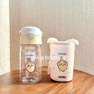 现货 THERMOS chiikawa膳魔师吉伊卡哇联名儿童吸管不锈钢保温杯