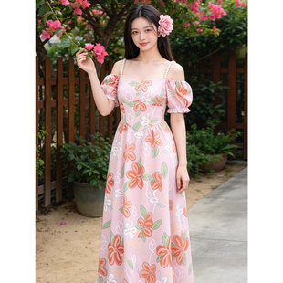 03/23【新品7折入手】 春夏少女棉感油画连衣裙茶歇裙