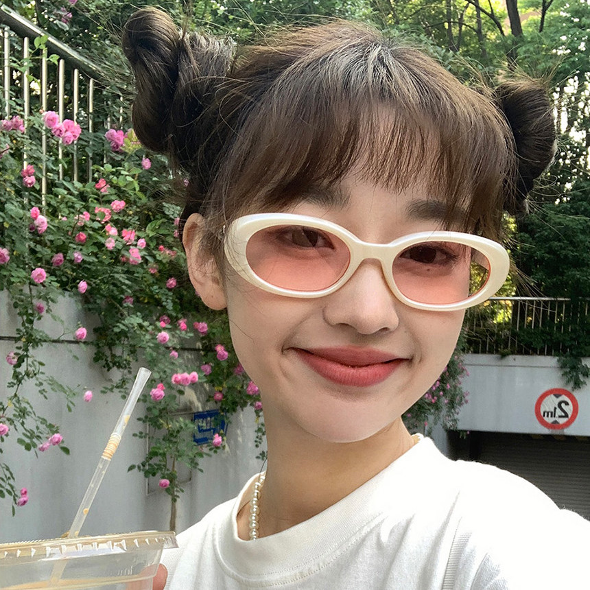 gm墨镜女款Y2K粉色复古太阳眼镜夏2024年新款防紫外线高级感椭圆